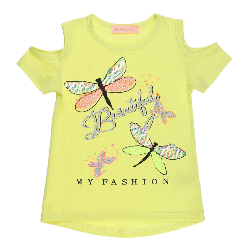 Picture of SEAGULL YELLOW T-SHIRT WITH DRAGONFLY